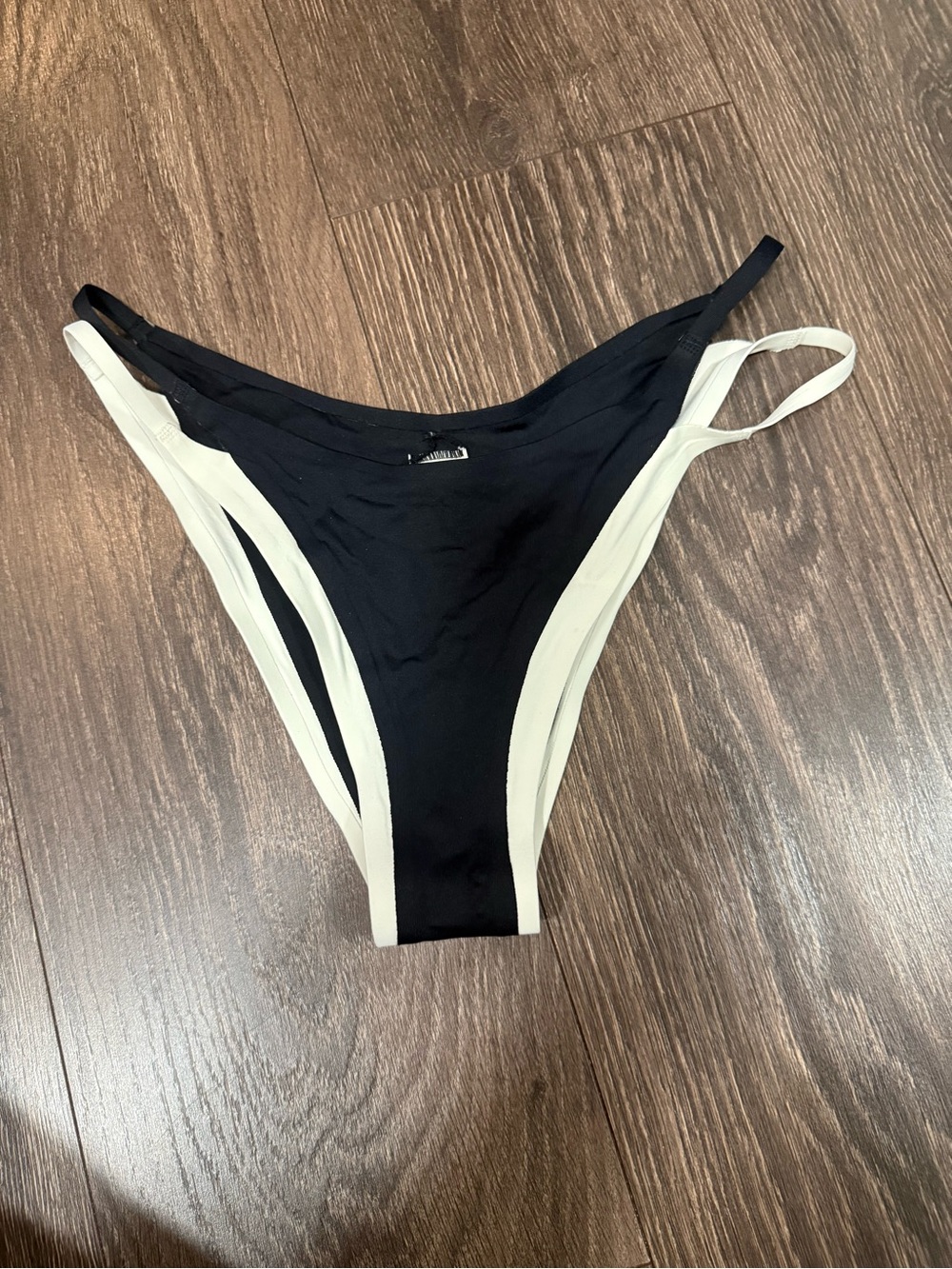 l*space Black Bikini Bottom with White Trim